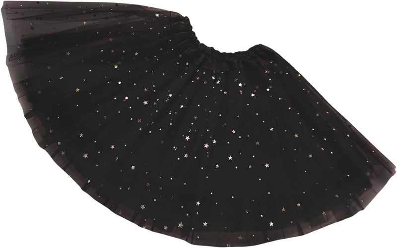 WINROLA Girls Stars Sequins Tutu Skirt Princess Ballet Dance Tutu Dress 3 Layered Halloween Christmas Tutu - Image 4